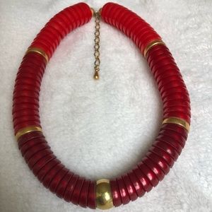 Cool red pod necklace